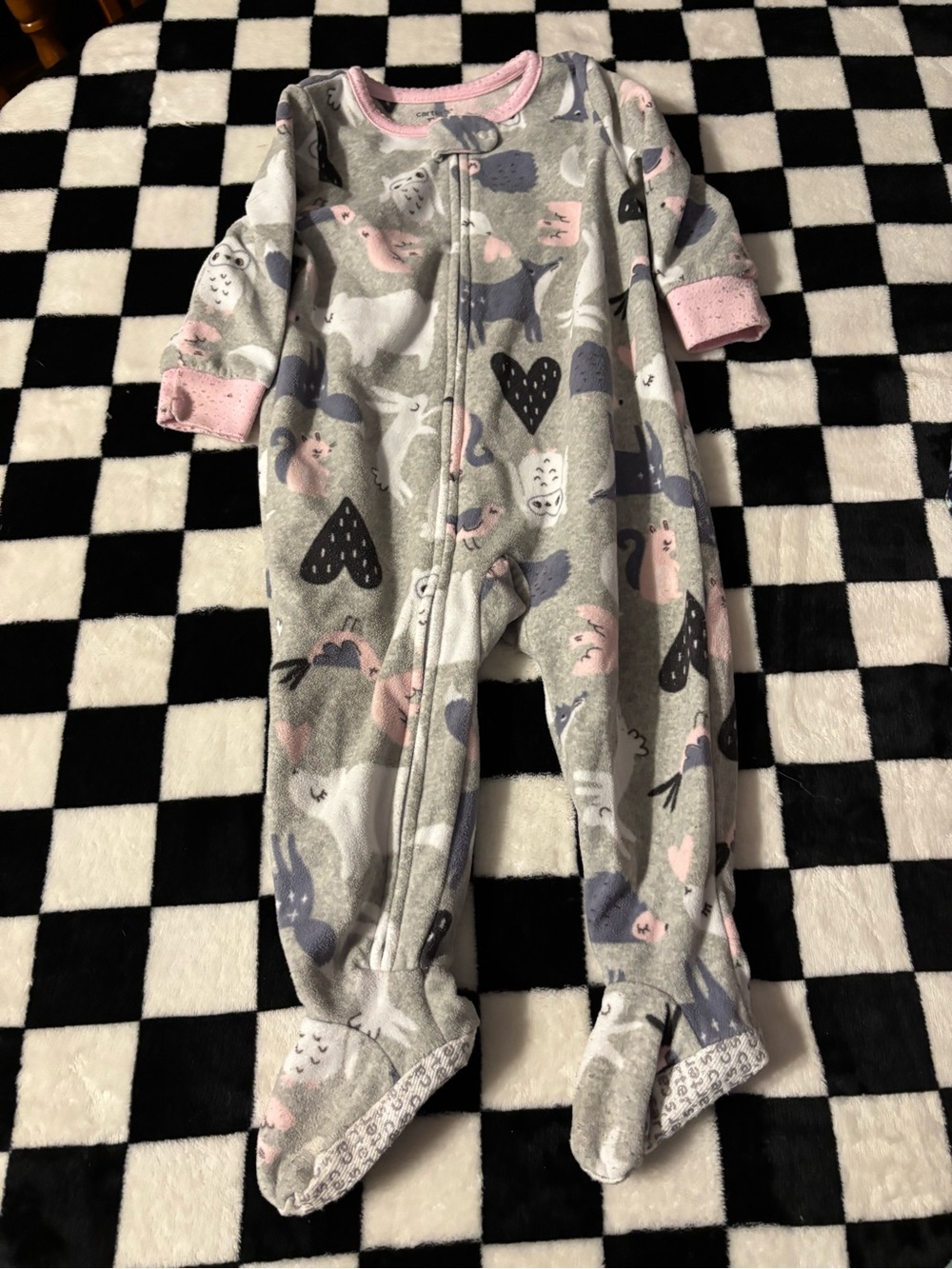 12 month carters grey woodland animal sleeper
